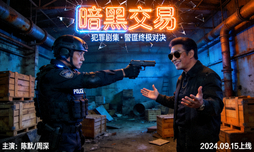 犯罪剧集《暗黑交易》警匪对峙场景海报